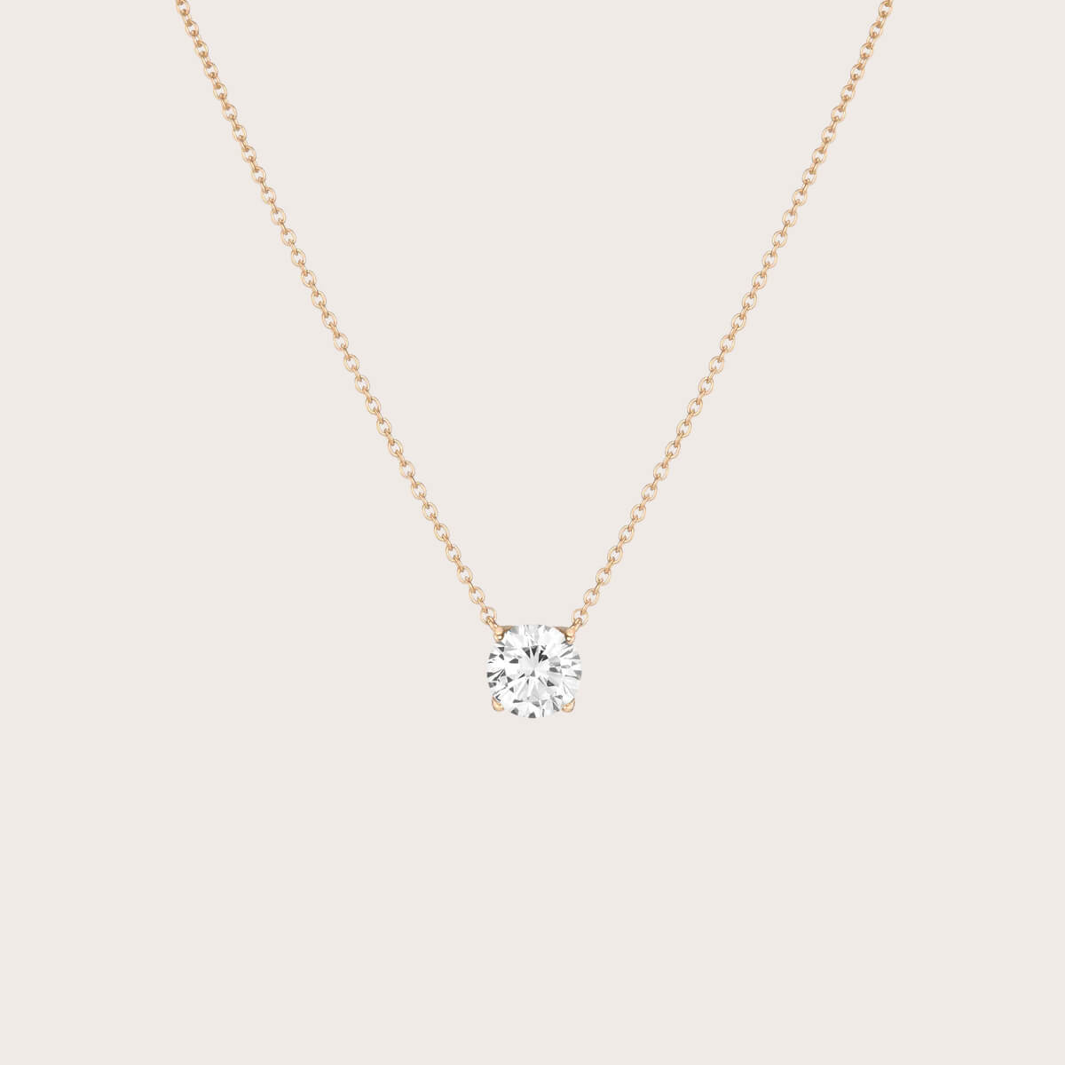 White sapphire solitaire necklace