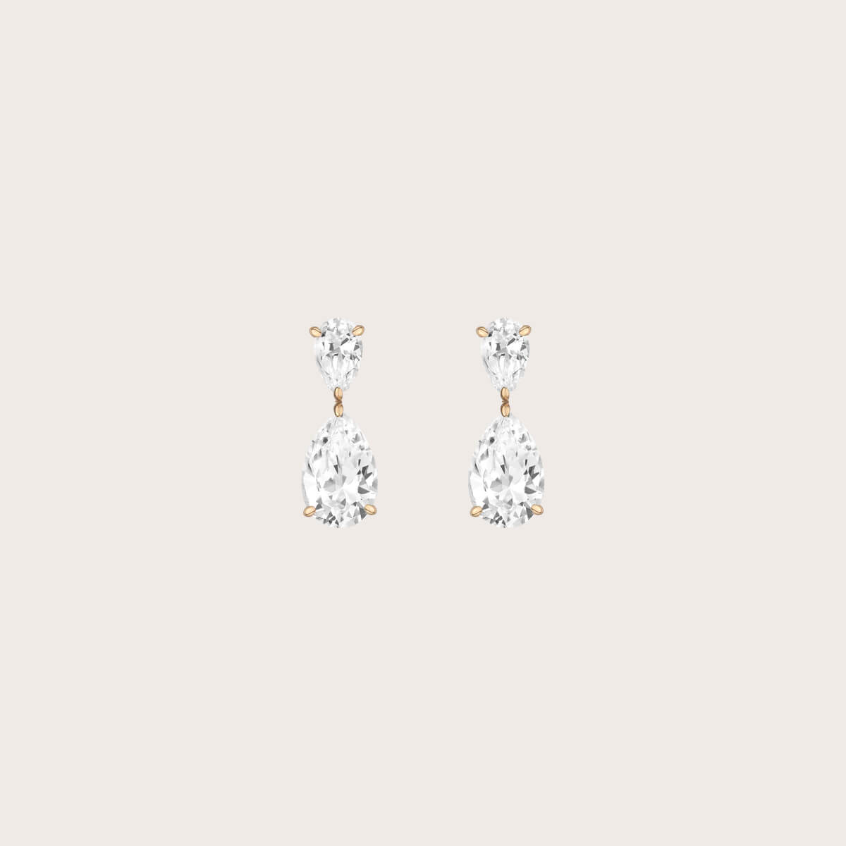 White sapphire pear drop earrings