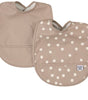 2-Pack dots bibs taupe