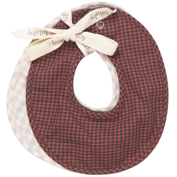 Bibi 2-Pack checked bibs indigo
