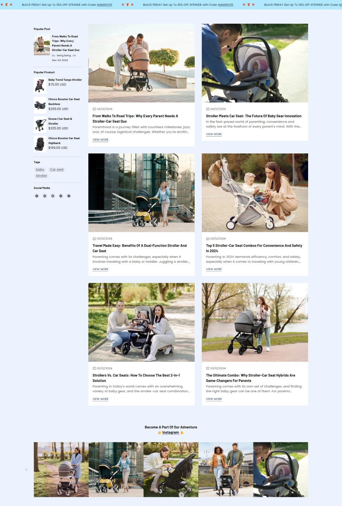 Baby and kids 2 - Blogs page