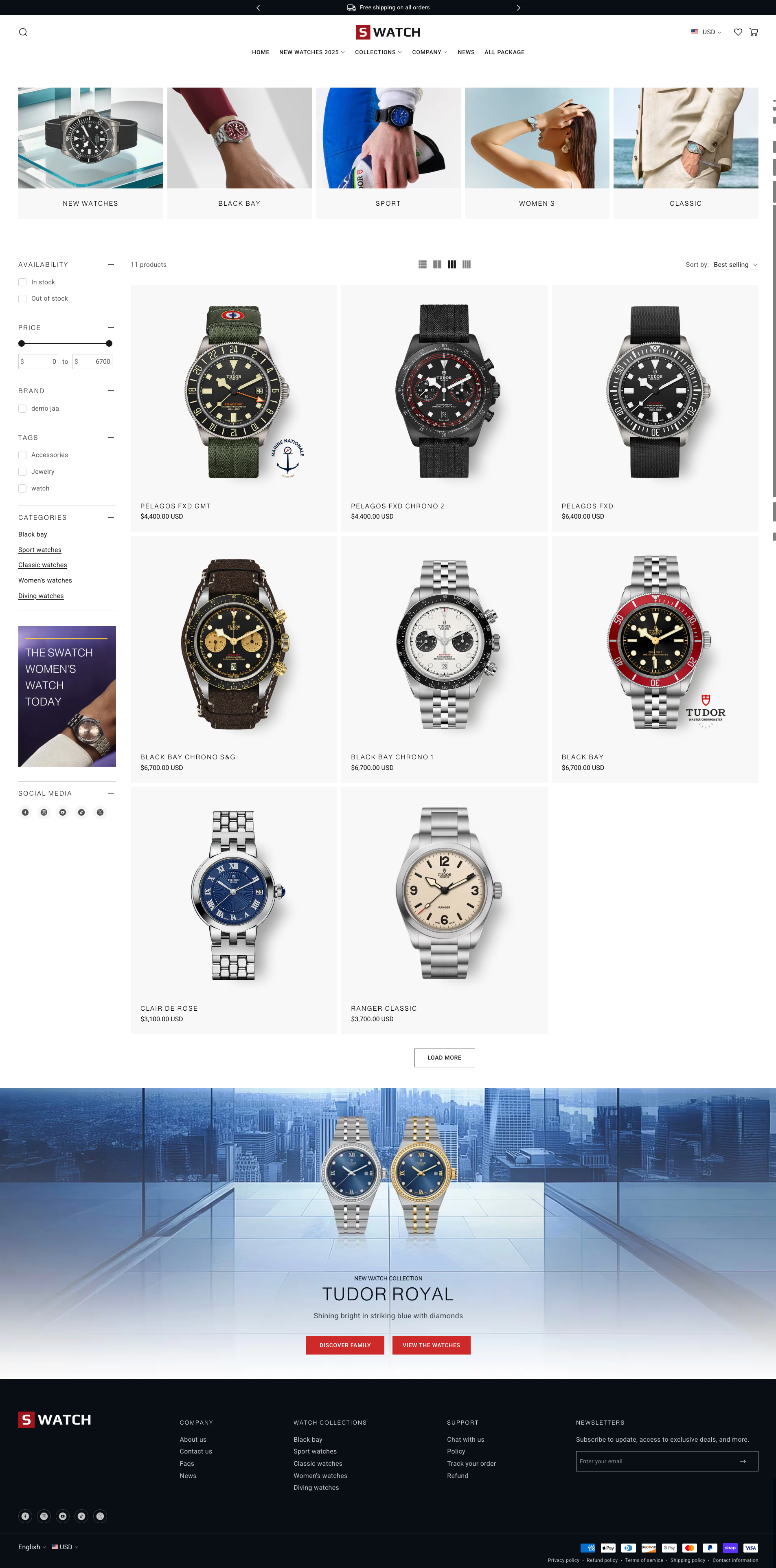 Swiss watch - Collection page