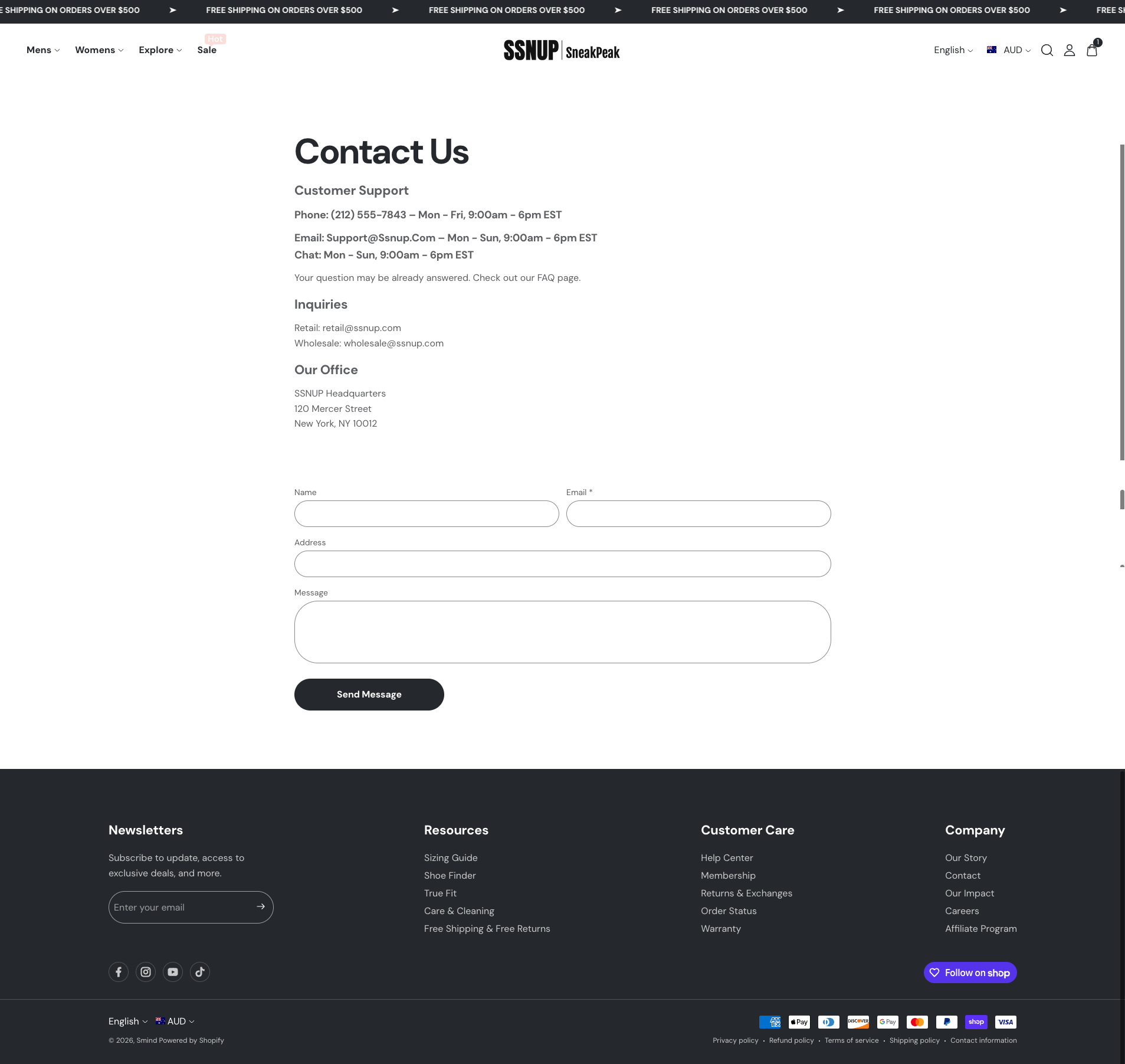 SSNUP - Contact