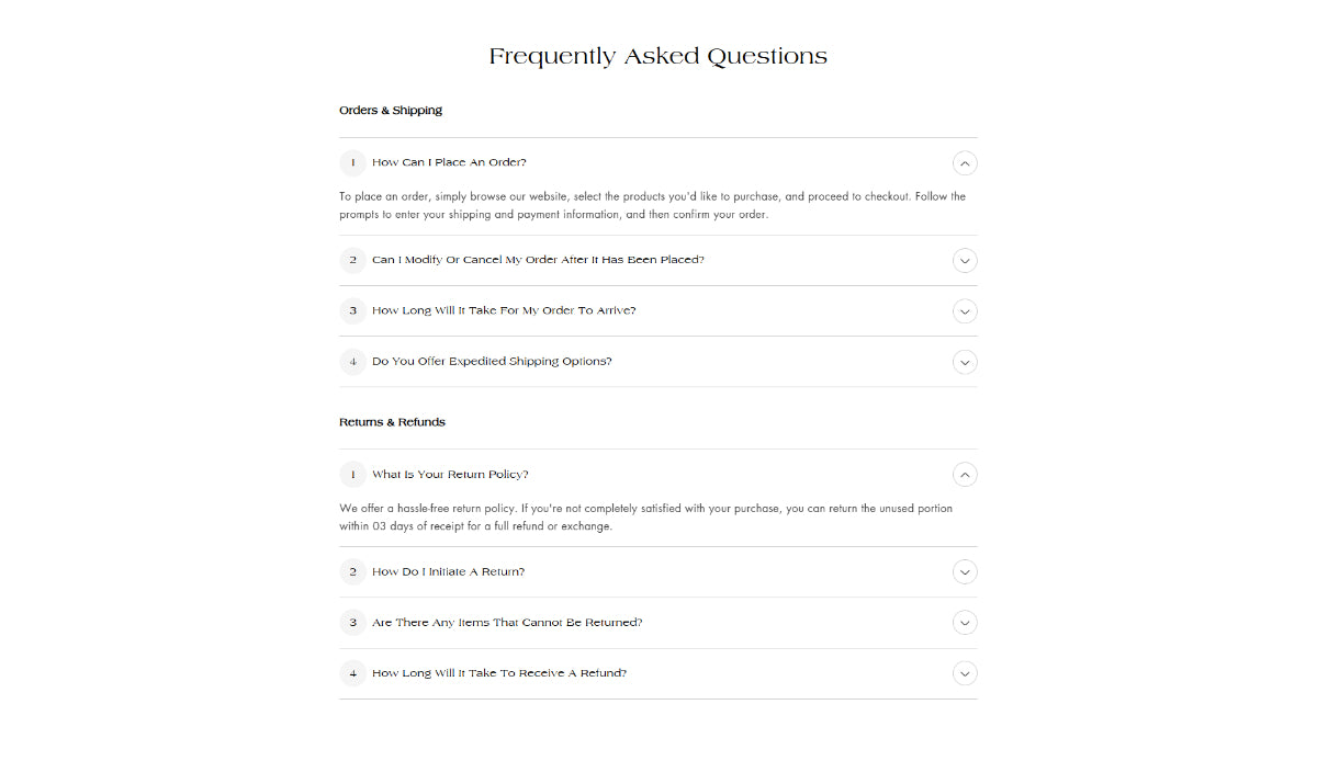 Clothing 1 - FAQs