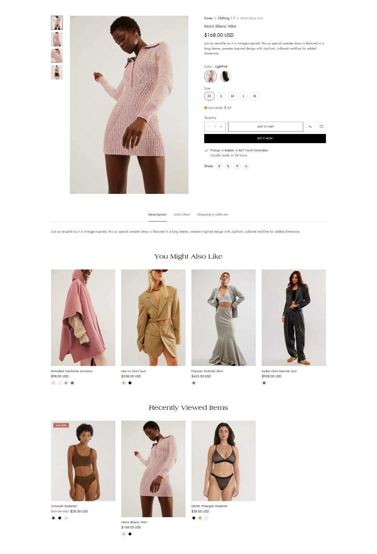 Clothing 1 - Product page