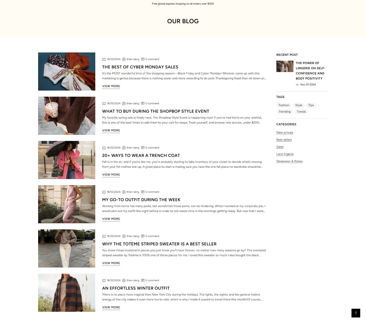 Clothing 15 - Blogs page