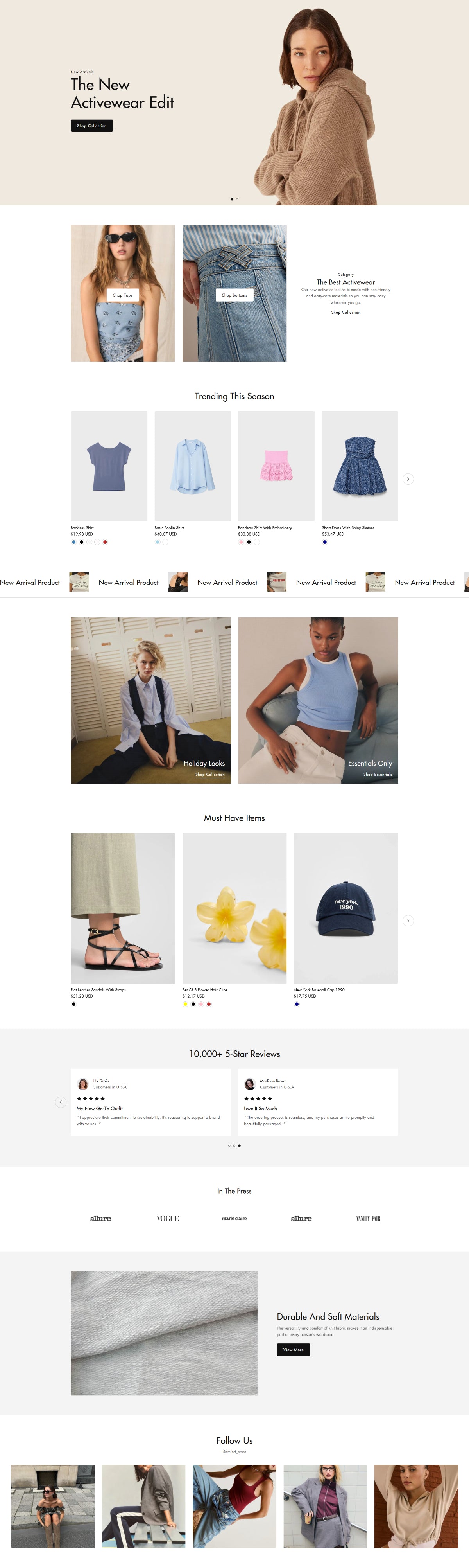 Clothing 2 - Homepage