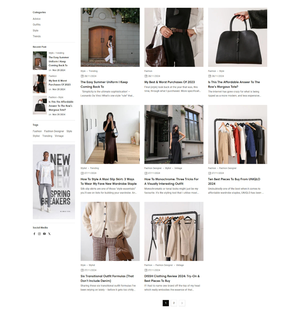 Clothing 3 - Blogs page