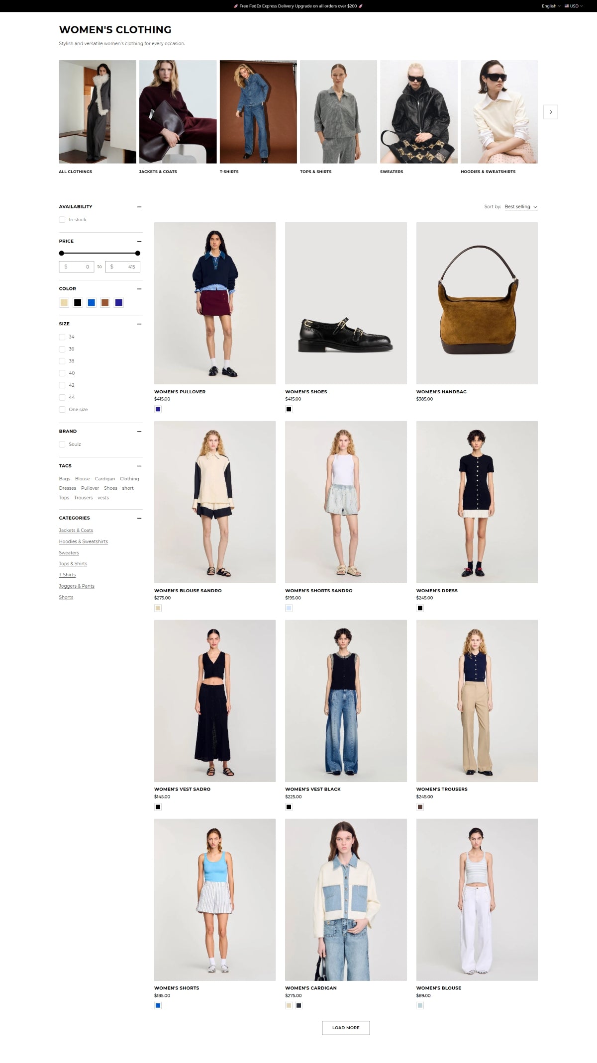 Clothing 9 - Collection page