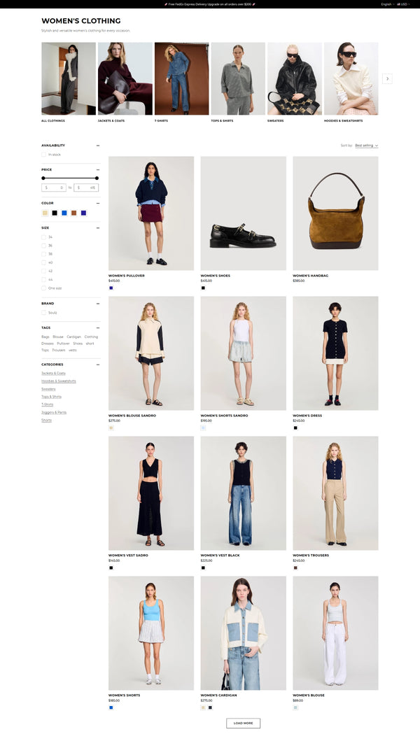 Clothing 9 - Collection page