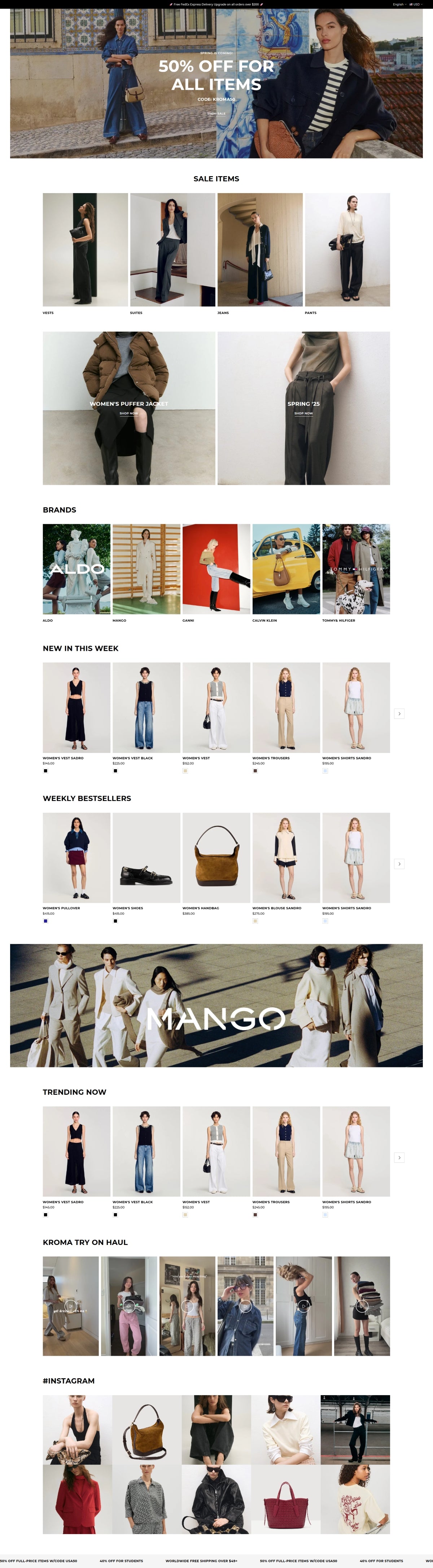 Clothing 9 - Homepage