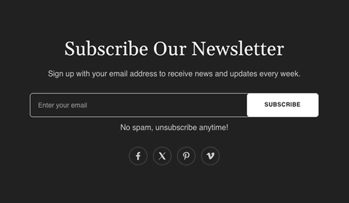 Email signup 1-6