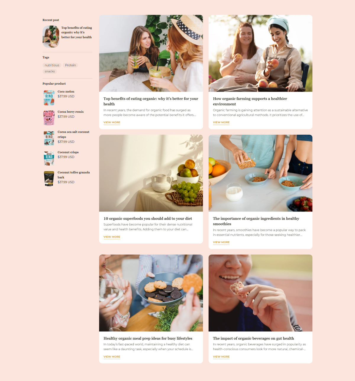 Food and drink 1 - Blogs page