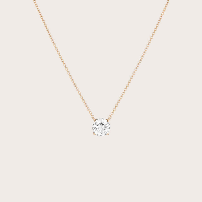 White sapphire solitaire necklace