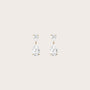 White sapphire pear drop earrings