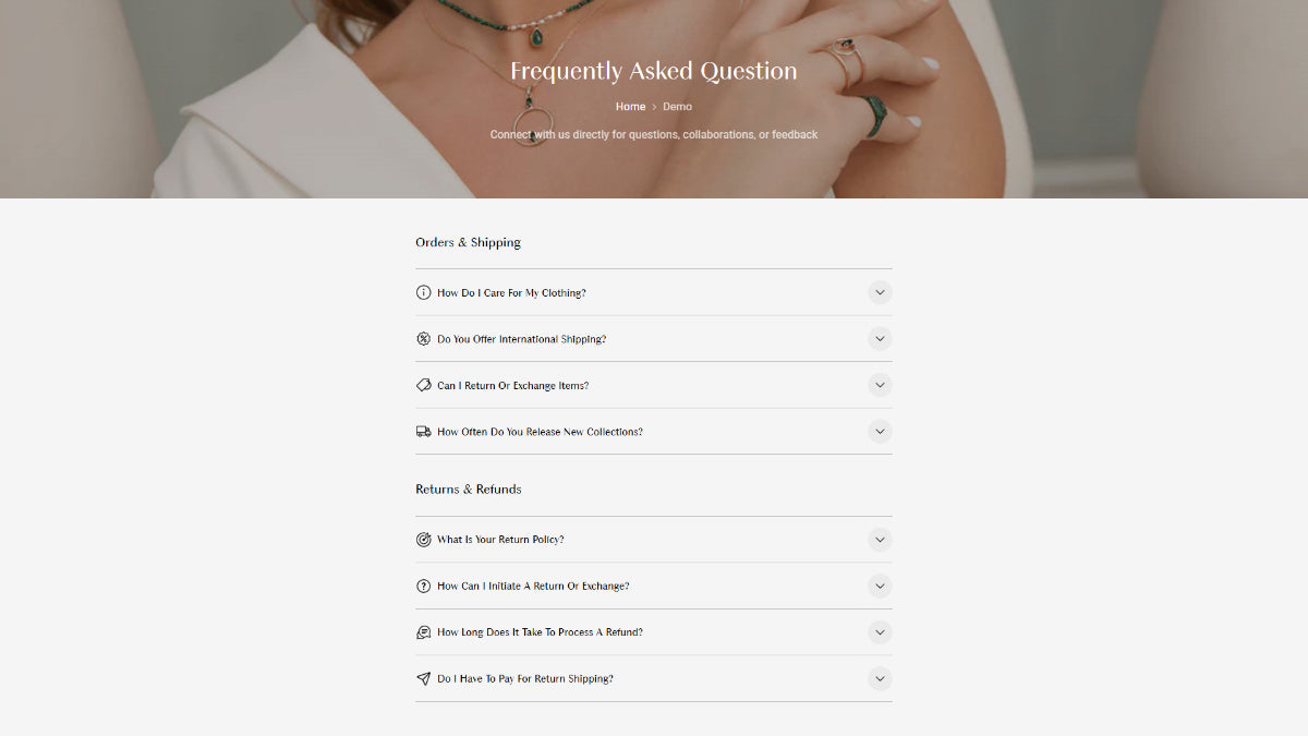 Jewelry and accessories 1 - FAQs