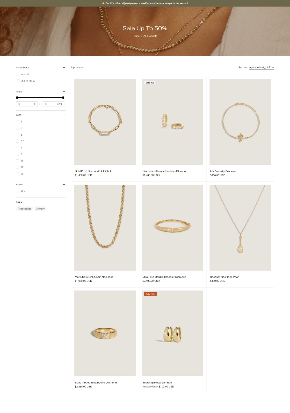 Jewelry and accessories 4 - Collection page