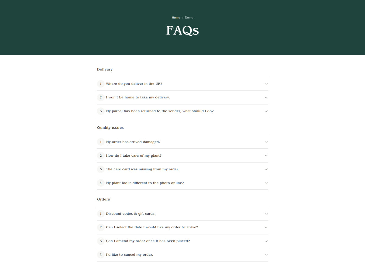 Outdoor and garden 1 - FAQs
