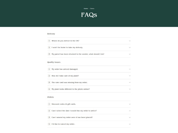 Outdoor and garden 1 - FAQs