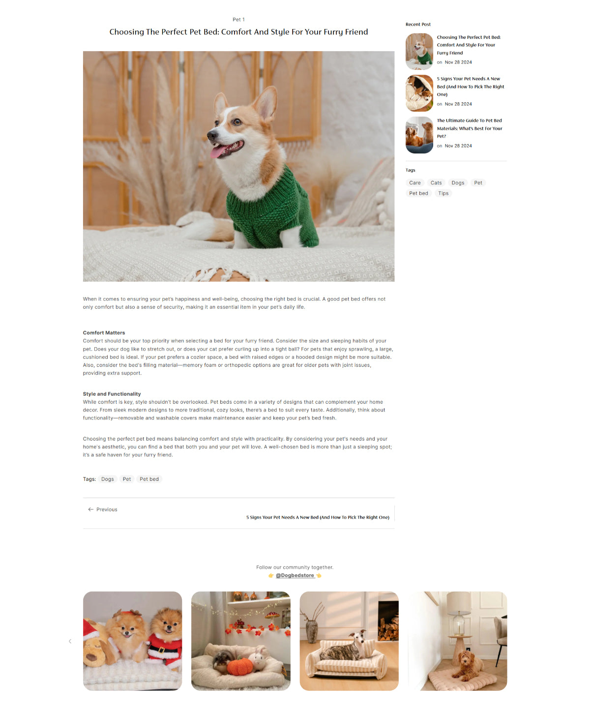 Pet supplies 1 - Blog posts page