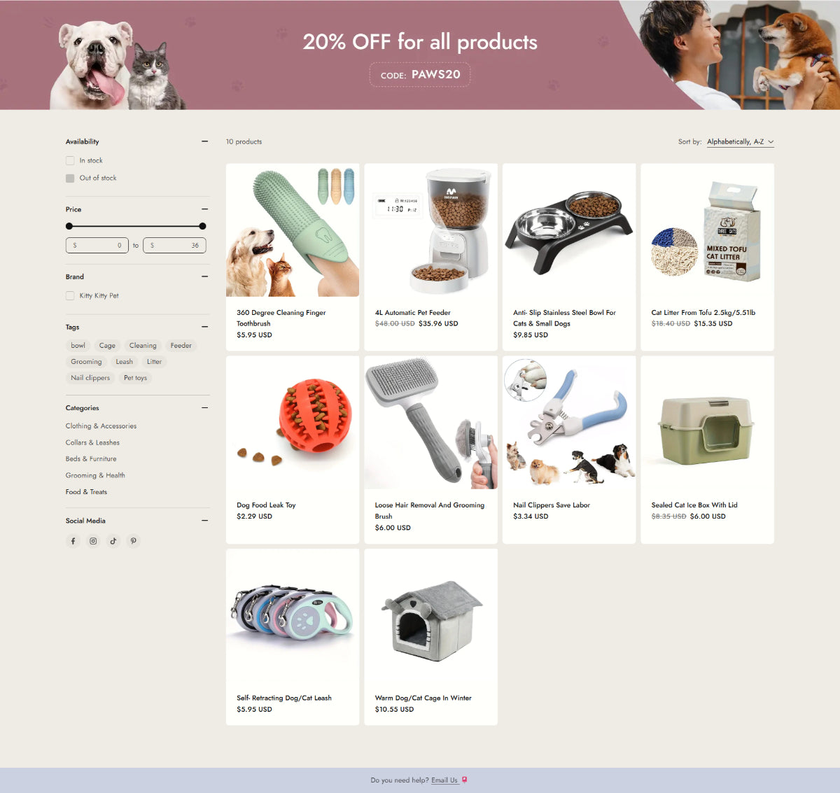 Pet supplies 2 - Collection page
