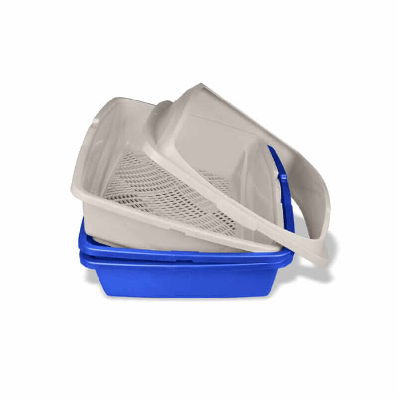 Sifting cat litter pan or box with frame
