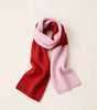 Red and pink color-block scarf