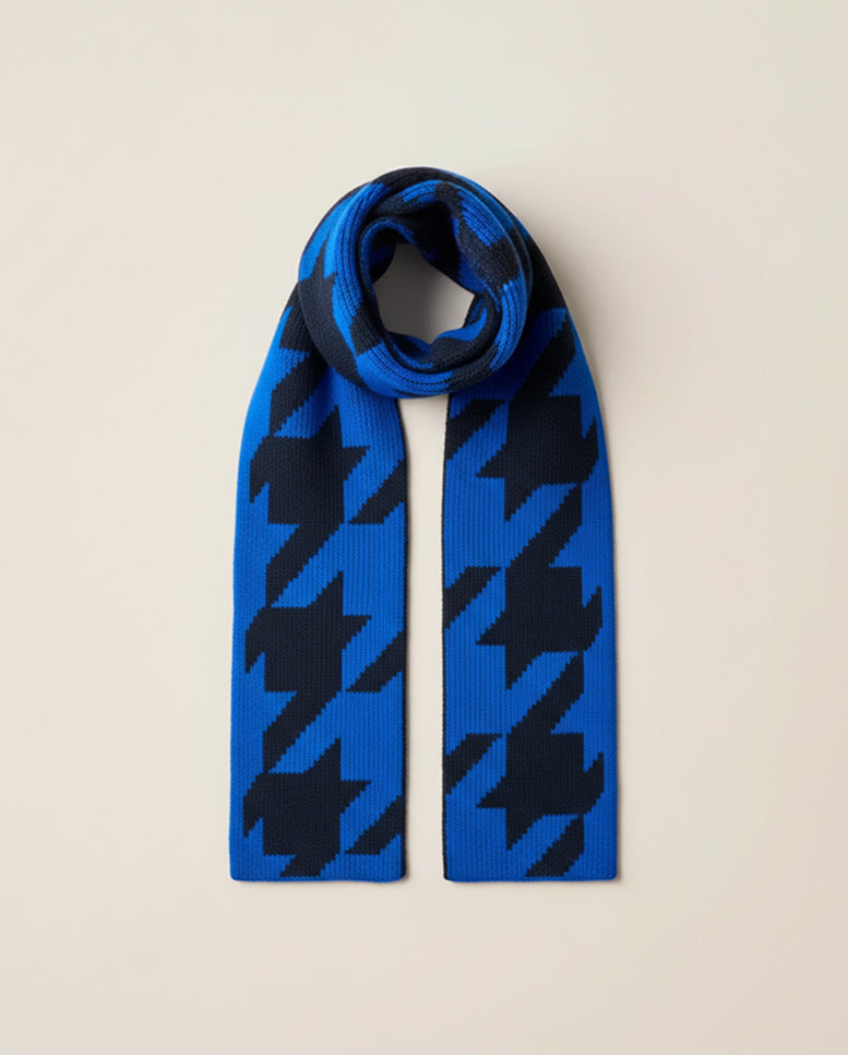 Blue houndstooth scarf