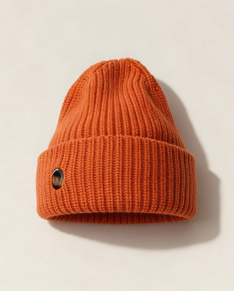 Orange ribbed beanie