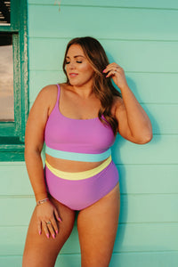 Pier 49 swim top in electric purple