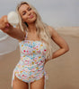 Bandeau one piece in beach blossom