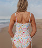 Bandeau one piece in beach blossom