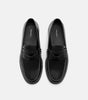 Icon Loop Leather Penny Round Toe Loafers - Black
