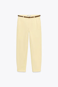 Chino trousers with braided belt