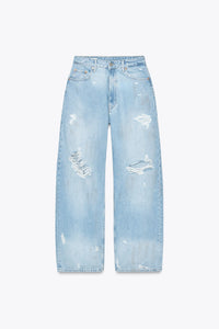 Trf ripped baggy mid-waist jeans