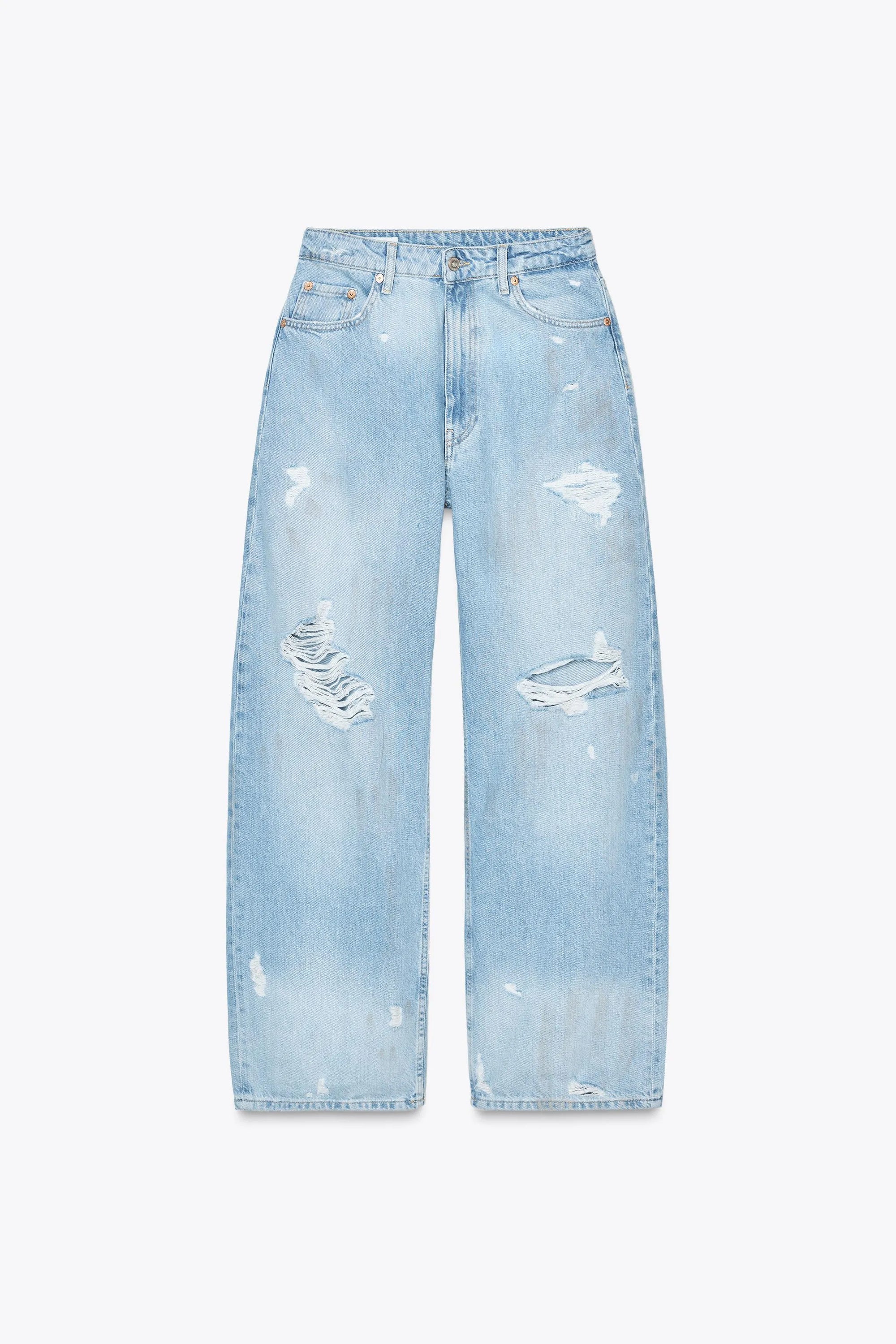 Trf ripped baggy mid-waist jeans