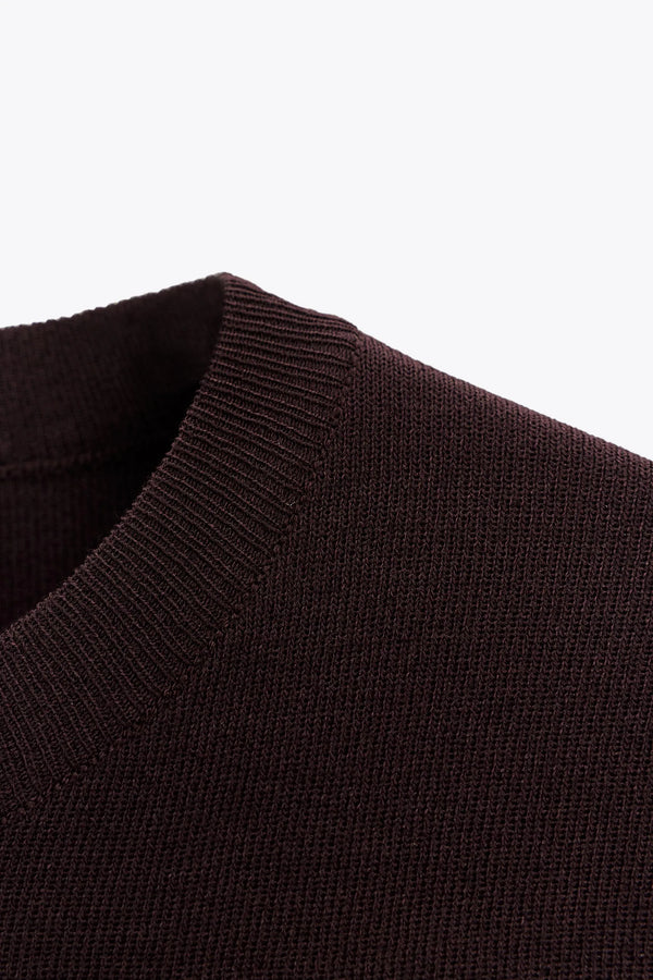 Plain knit short sleeve top