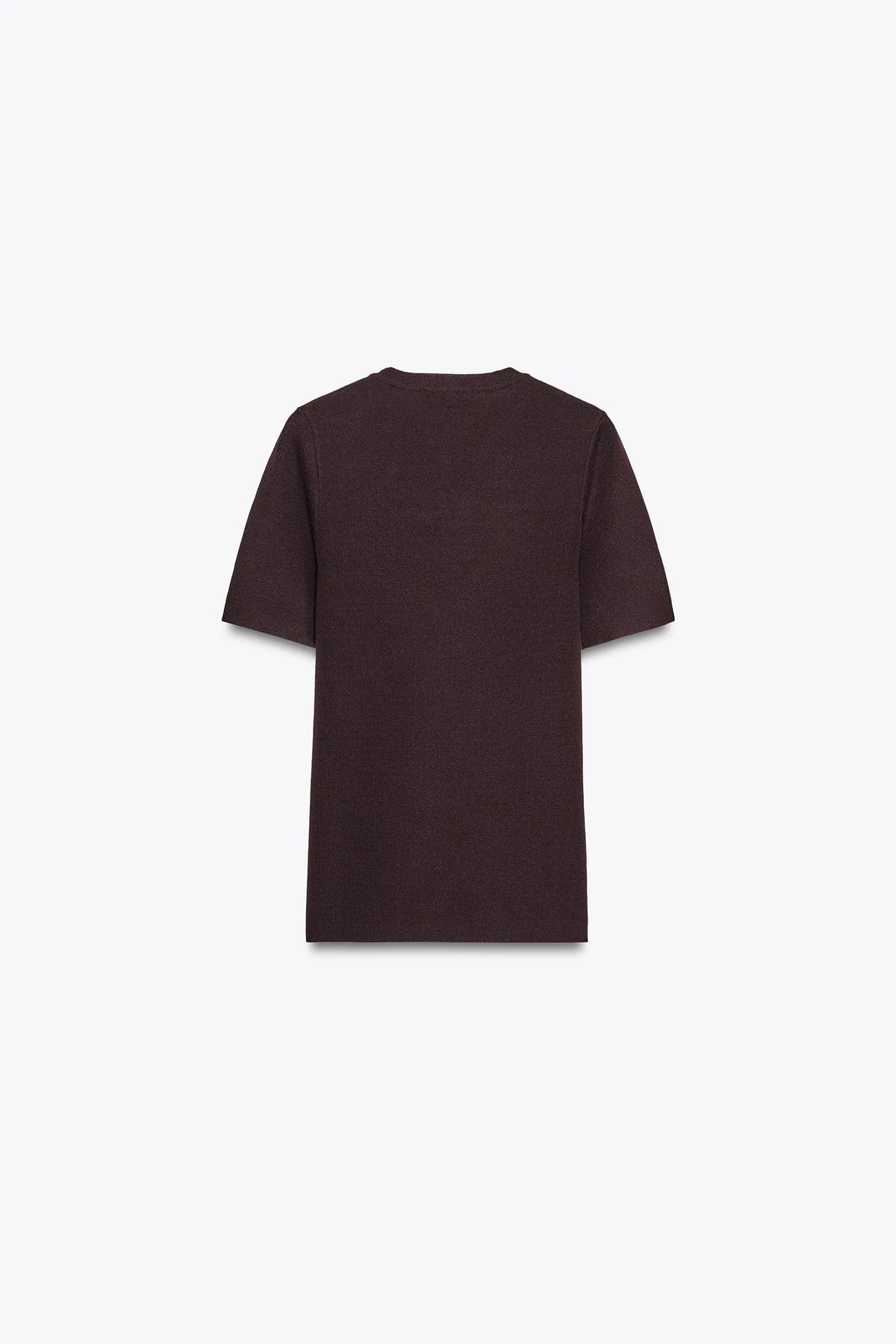 Plain knit short sleeve top