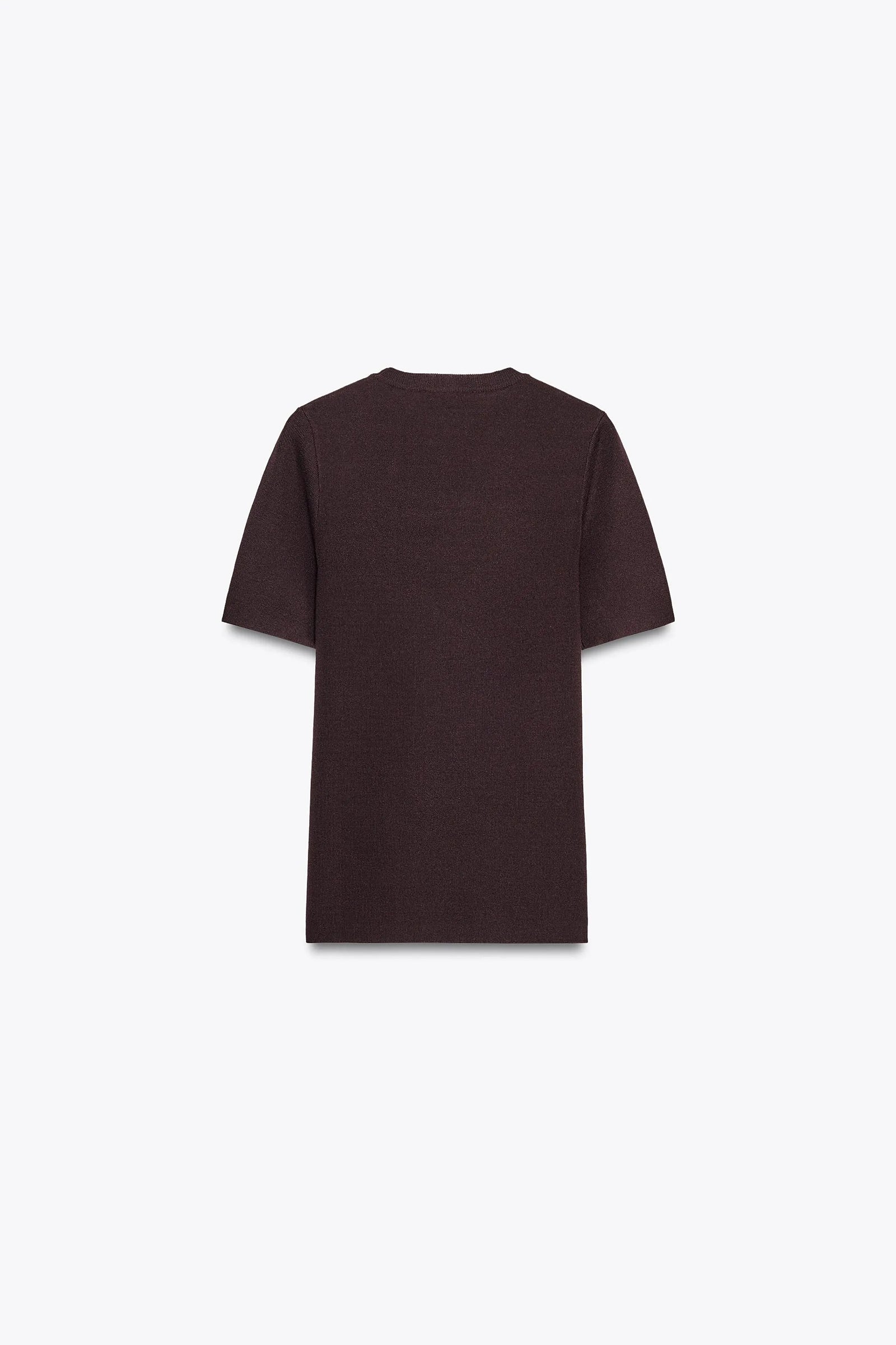 Plain knit short sleeve top