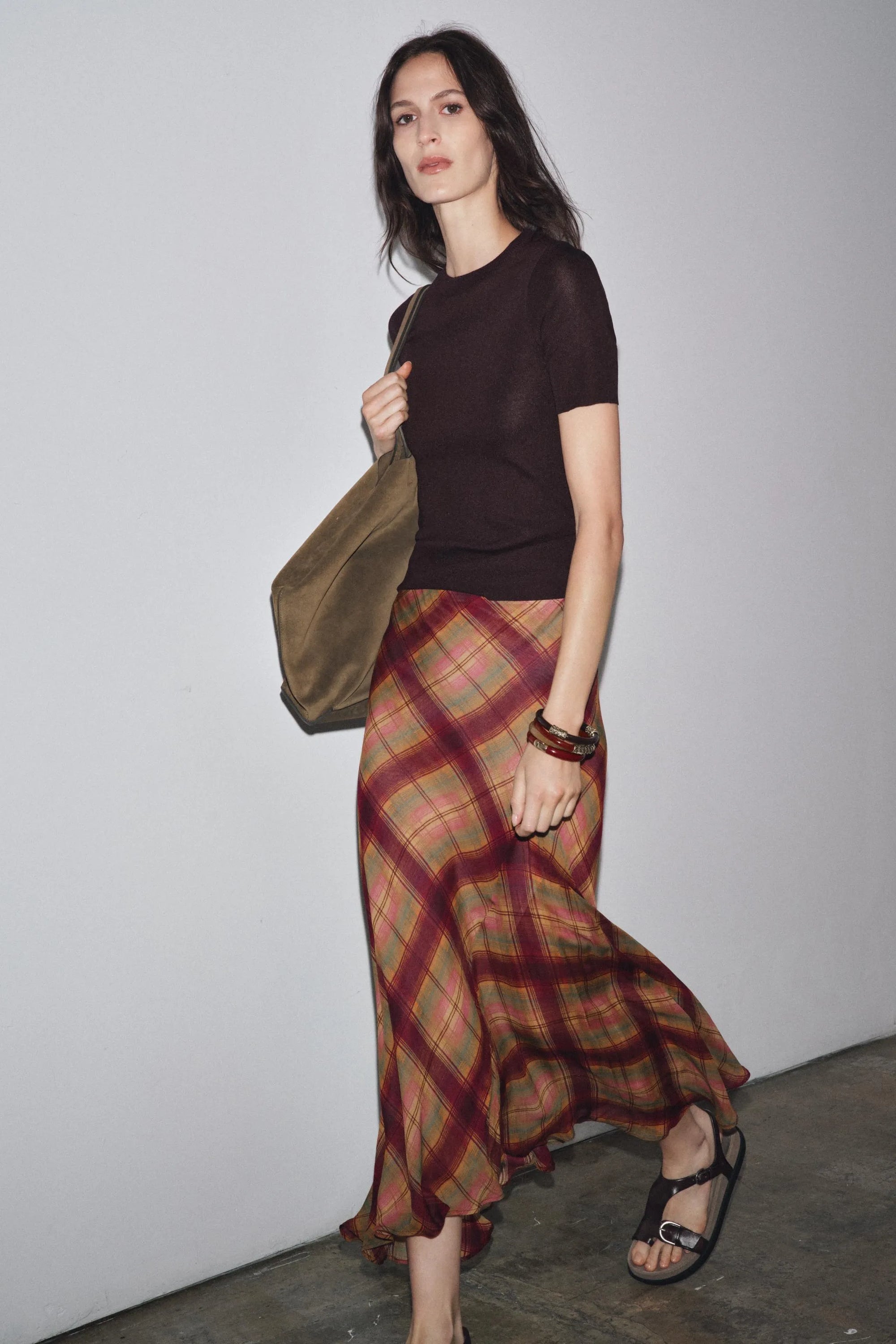 Plain knit short sleeve top