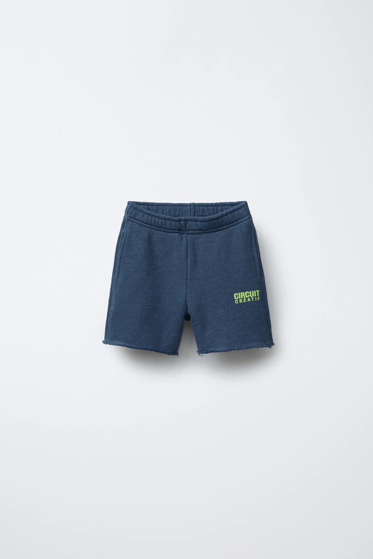 Text print plush bermuda shorts