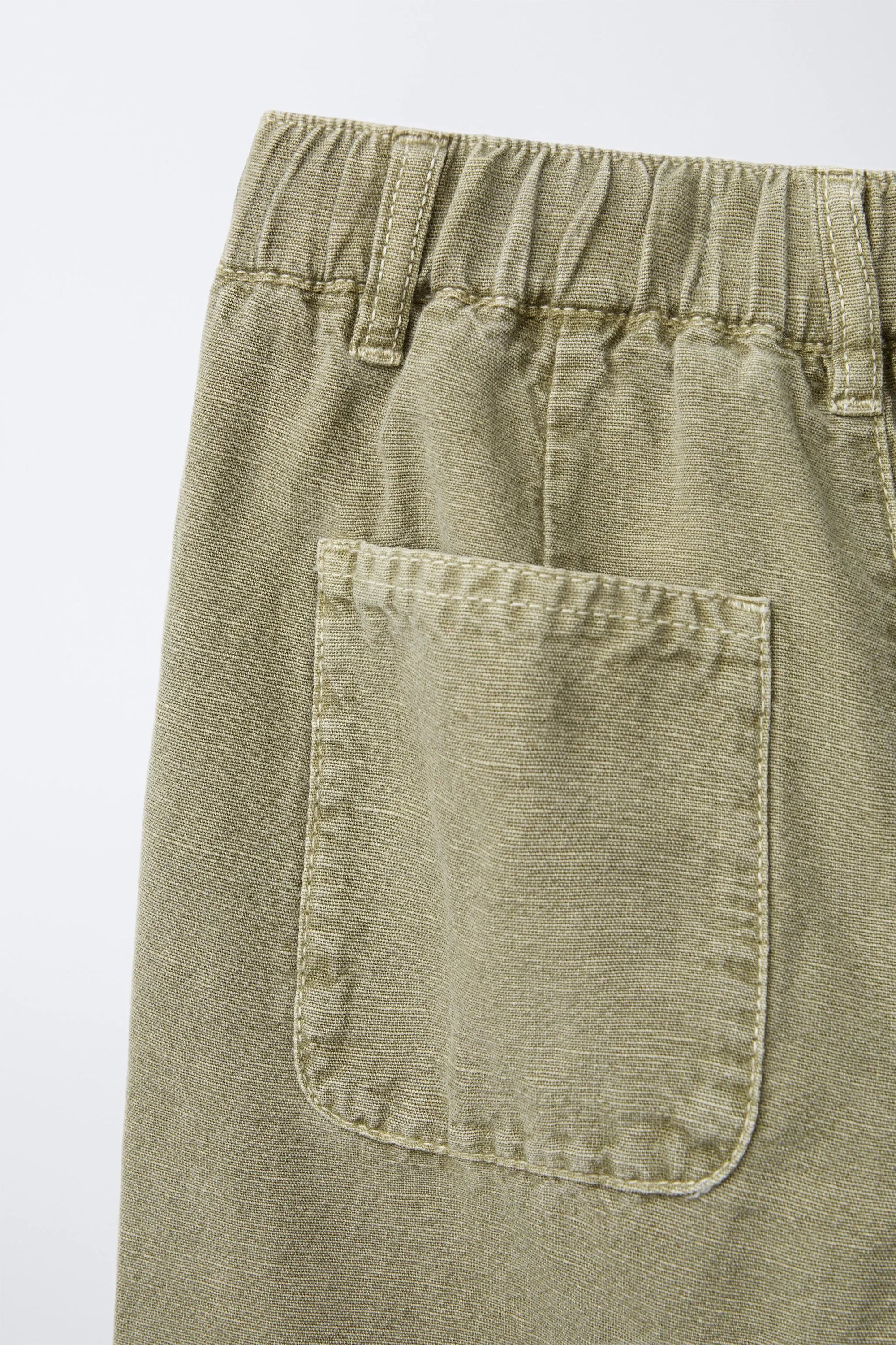 Cotton and linen straight-leg trousers