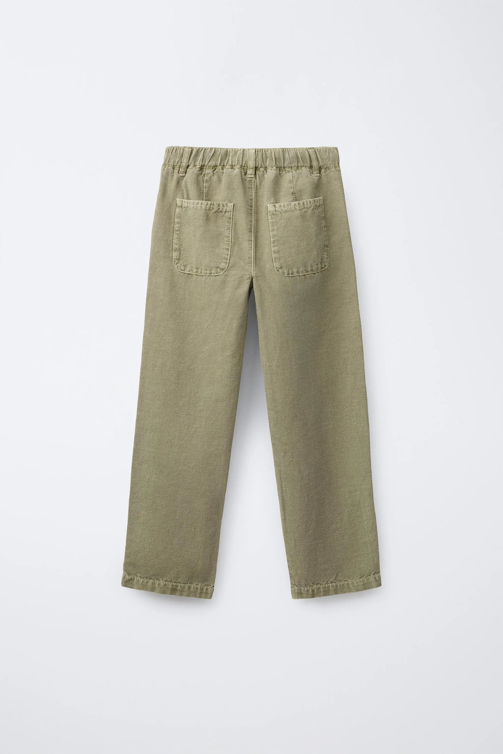 Cotton and linen straight-leg trousers