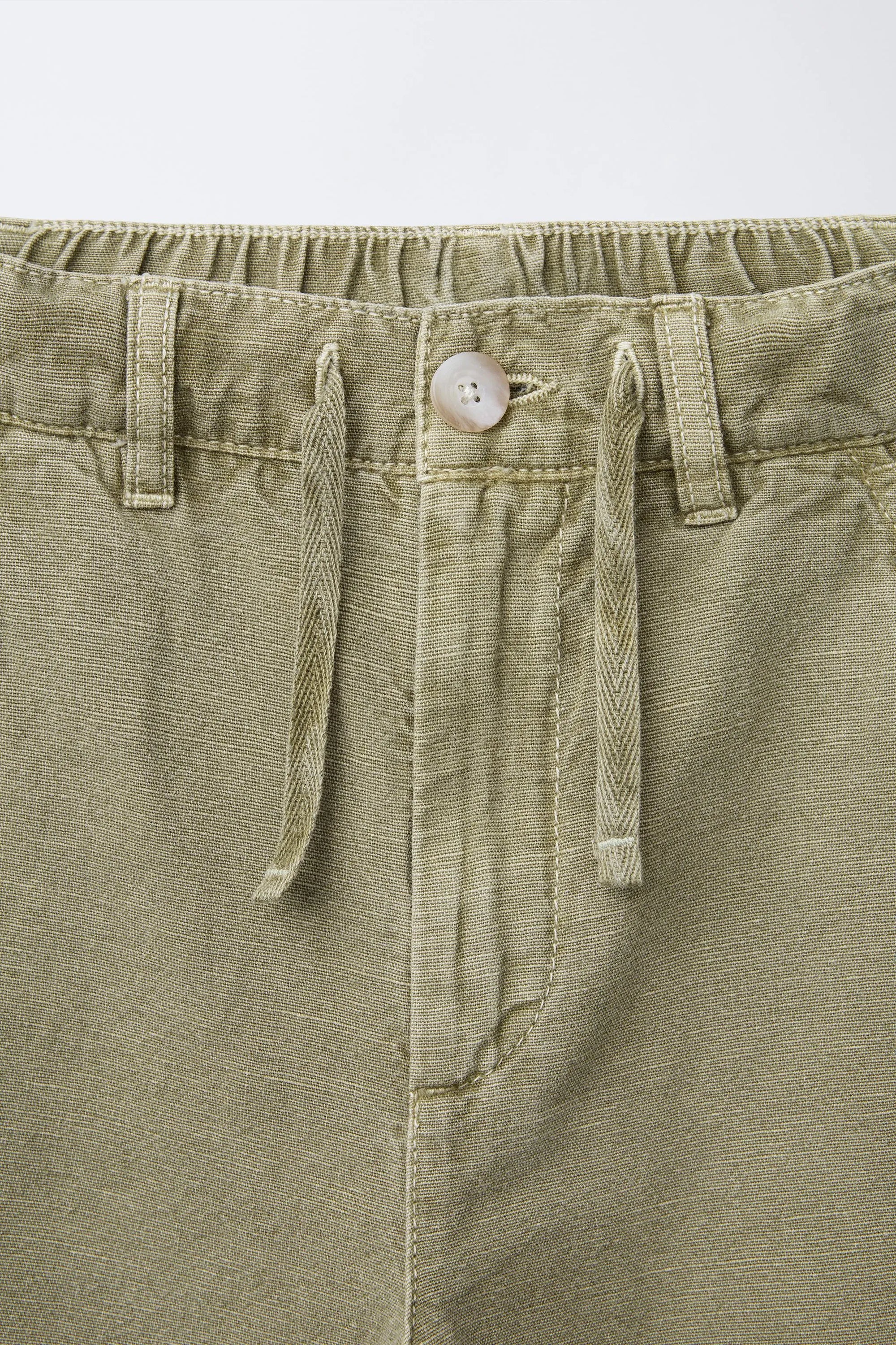 Cotton and linen straight-leg trousers