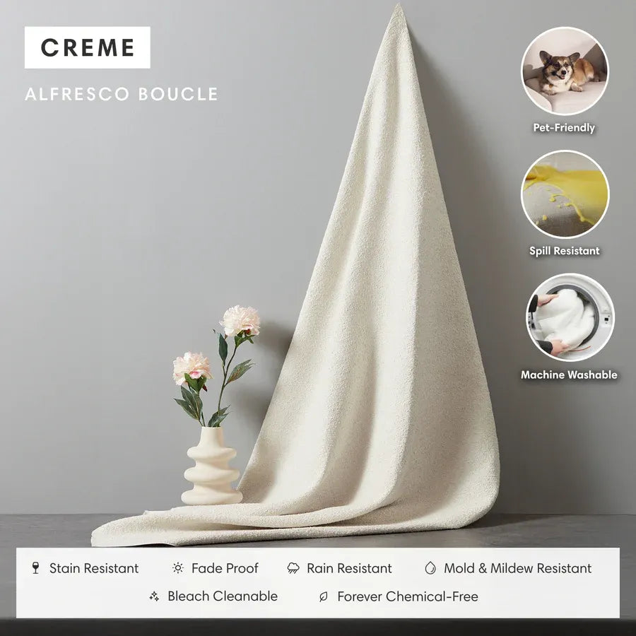 Modular Outdoor Washable 4-Seater | Alfresco Boucle in Creme