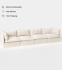 Modular Outdoor Washable 4-Seater | Alfresco Boucle in Creme