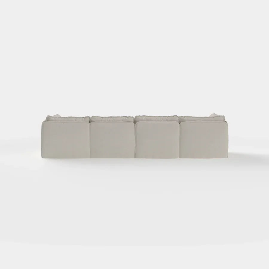 Modular Outdoor Washable 4-Seater | Alfresco Boucle in Creme