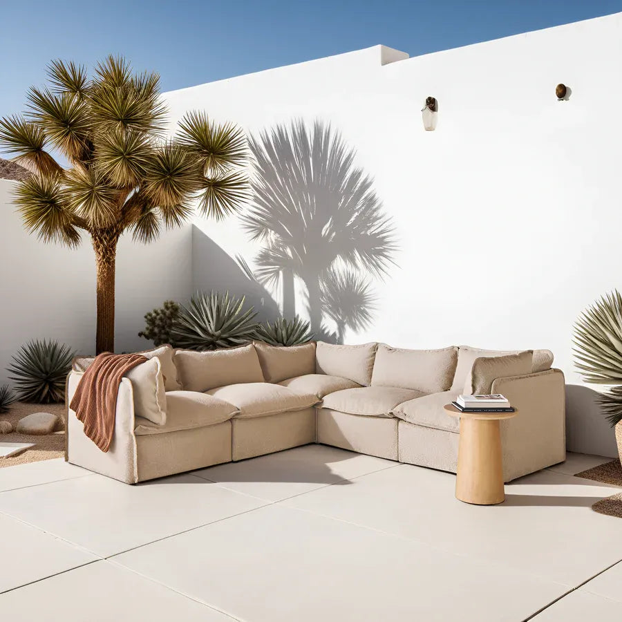 Modular Outdoor Washable 2-Seater | Alfresco Boucle in Cashew