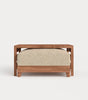 Modular Teak Outdoor Ottoman + Side Table | Alfresco Boucle in Cashew