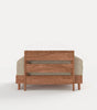 Modular Teak Outdoor Ottoman + Side Table | Alfresco Boucle in Cashew